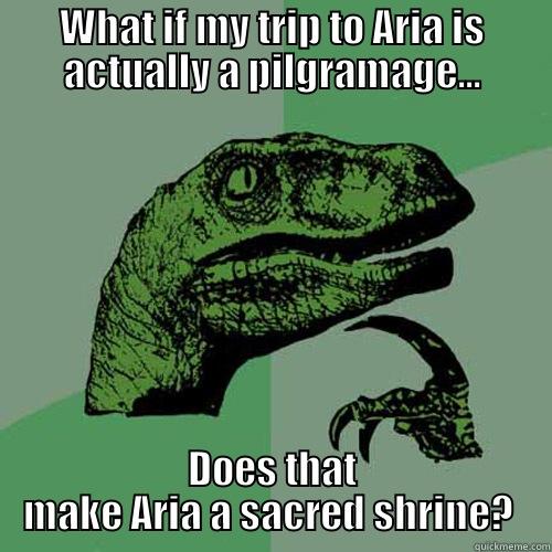 WHAT IF MY TRIP TO ARIA IS ACTUALLY A PILGRAMAGE... DOES THAT MAKE ARIA A SACRED SHRINE?  Philosoraptor