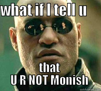 WHAT IF I TELL U      THAT U R NOT MONISH Matrix Morpheus
