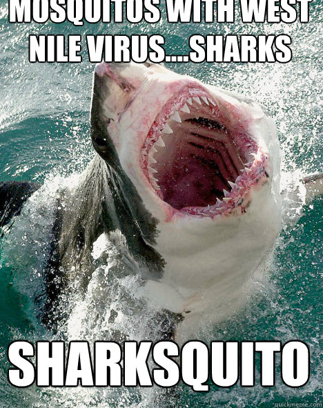 Mosquitos with West nile virus....sharks sharksquito  