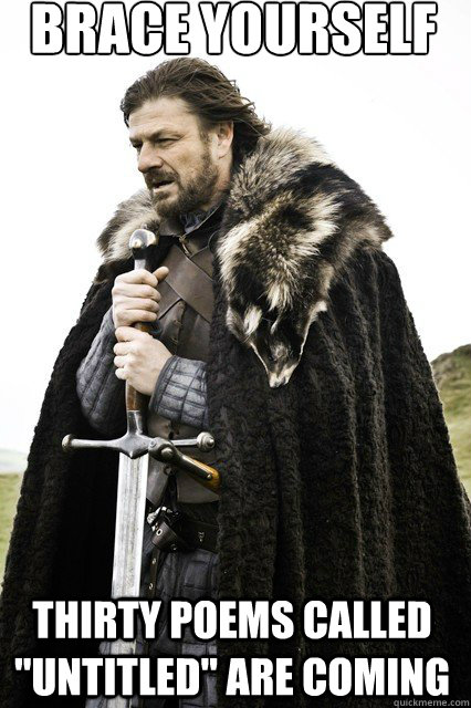 brace yourself
 thirty poems called 