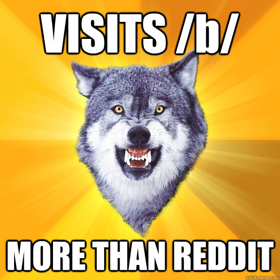 VISITS /b/ MORE THAN REDDIT  Courage Wolf