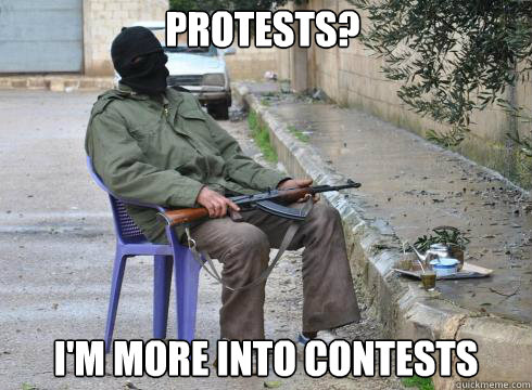 I'M MORE INTO CONTESTS PROTESTS?  Lazy Rebel