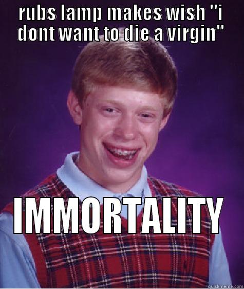 RUBS LAMP MAKES WISH 