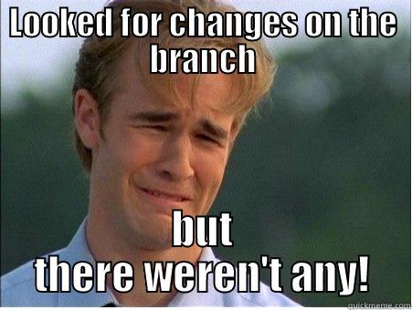 LOOKED FOR CHANGES ON THE BRANCH BUT THERE WEREN'T ANY! 1990s Problems
