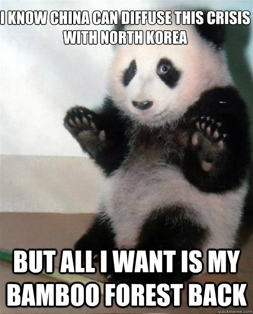 i know china can diffuse this crisis with north korea but all i want is my bamboo forest back  Opinion Panda