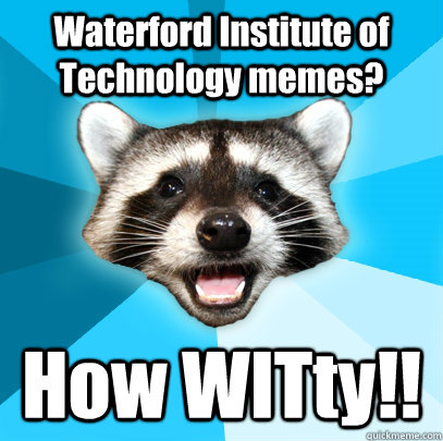 Waterford Institute of Technology memes? How WITty!!  Lame Pun Coon