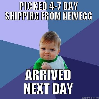 PICKED 4-7 DAY SHIPPING FROM NEWEGG ARRIVED NEXT DAY Success Kid