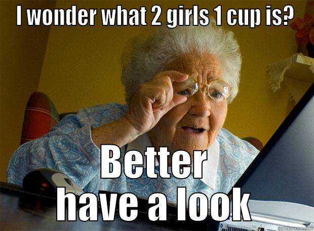 I WONDER WHAT 2 GIRLS 1 CUP IS? BETTER HAVE A LOOK Grandma finds the Internet