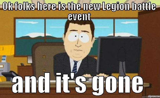 Konami and it's gone - OK FOLKS HERE IS THE NEW LEGION BATTLE EVENT AND IT'S GONE aaaand its gone