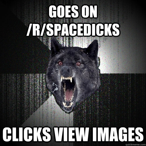 Goes on /r/spacedicks Clicks view images  Insanity Wolf