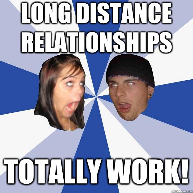 Long distance relationships totally work!  Annoying Facebook Couple
