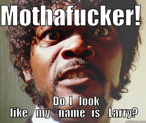 MOTHAFUCKER!      DO  I   LOOK   LIKE    MY    NAME   IS    LARRY? Misc