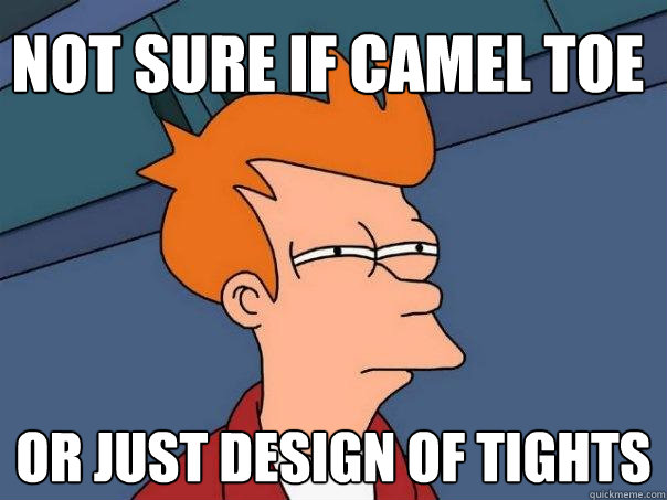 Not sure if Camel toe Or just design of tights  Futurama Fry