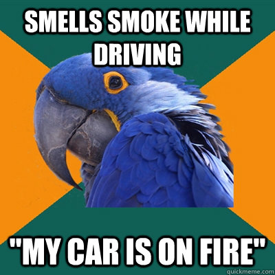 Smells smoke while driving 