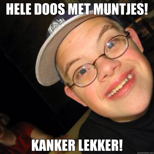 HELE DOOS MET MUNTJES! KANKER LEKKER!  