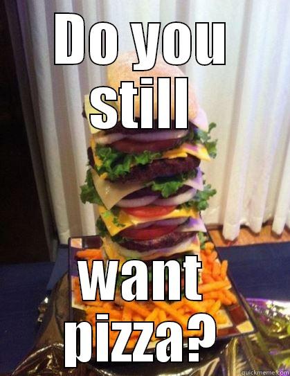 Choose, pizza or burger - DO YOU STILL WANT PIZZA? I am on a diet
