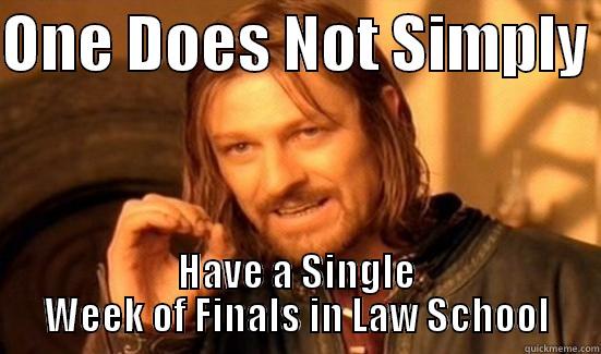 ONE DOES NOT SIMPLY  HAVE A SINGLE WEEK OF FINALS IN LAW SCHOOL Boromir