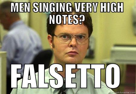 MEN SINGING VERY HIGH NOTES? FALSETTO Dwight
