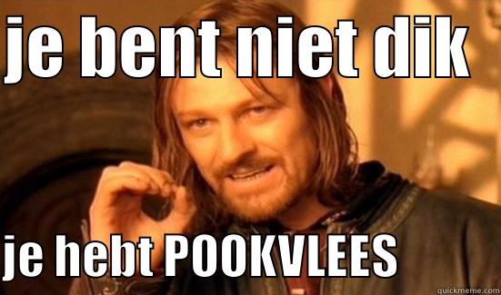 JE BENT NIET DIK   JE HEBT POOKVLEES           Boromir