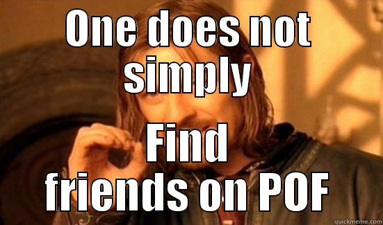 One does not simply.... - ONE DOES NOT SIMPLY FIND FRIENDS ON POF Boromir