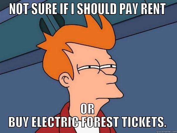 NOT SURE IF I SHOULD PAY RENT OR BUY ELECTRIC FOREST TICKETS. Futurama Fry