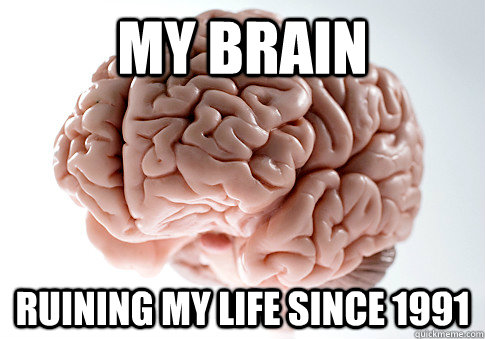 My brain ruining my life since 1991  Scumbag Brain