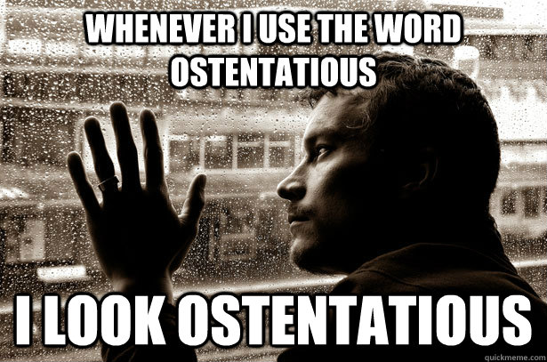 Whenever I use the word ostentatious I look ostentatious  Over-Educated Problems