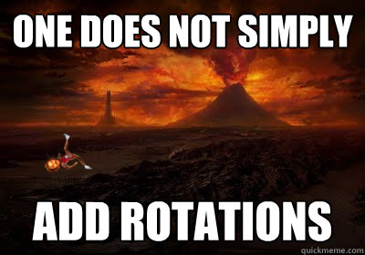 One does not simply Add Rotations  