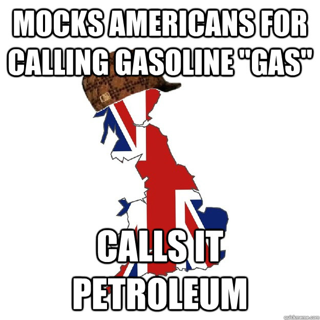 mocks americans for calling gasoline 