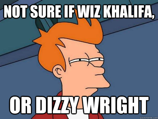 Not sure if wiz khalifa, Or dizzy wright  Futurama Fry