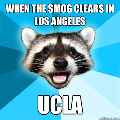WHEN THE SMOG CLEARS IN LOS ANGELES UCLA  Lame Pun Coon