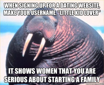 When signing up for a dating website, make your username, 