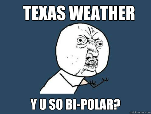 Texas Weather Y U So Bi-Polar?  Y U No