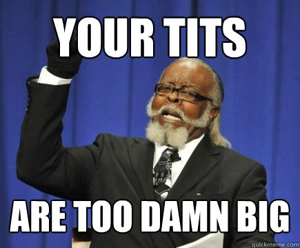 Your tits are too damn big  Too Damn High