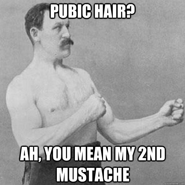 Pubic hair? ah, you mean my 2nd mustache - Pubic hair? ah, you mean my 2nd mustache  Misc