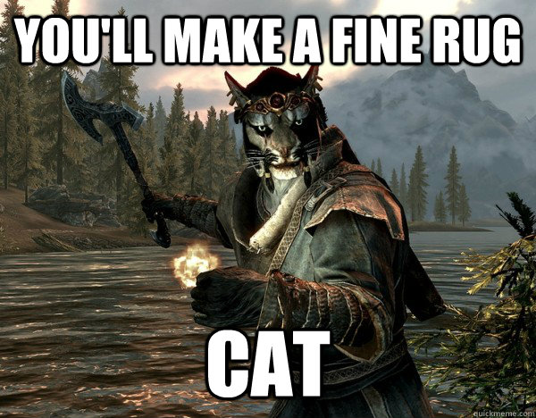 you'll make a fine rug cat  