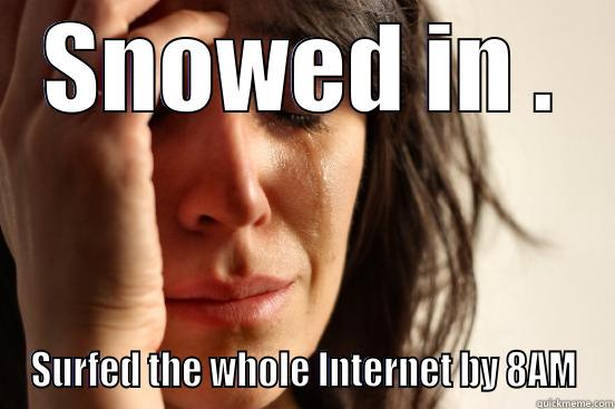 SNOWED IN . SURFED THE WHOLE INTERNET BY 8AM First World Problems