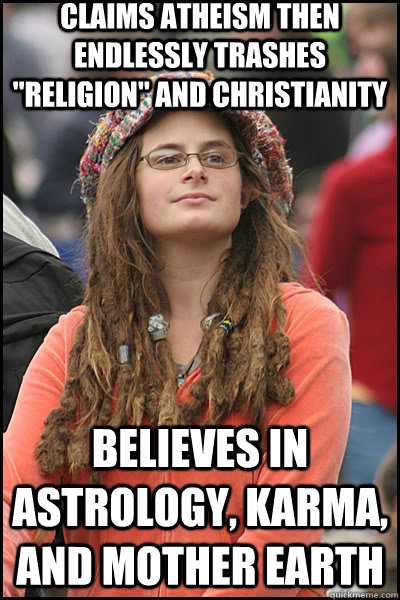 claims atheism then endlessly trashes 