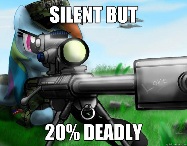 SILENT BUT 20% DEADLY  Rainbow Dash Barret 50 Cal