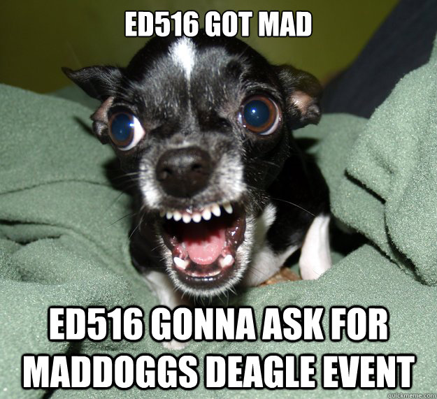 ed516 got mad  ed516 gonna ask for maddoggs deagle event  Chihuahua Logic