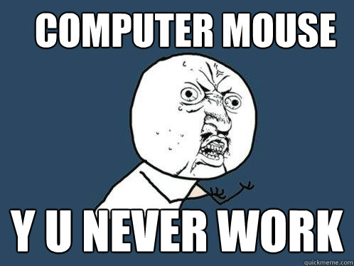 COMPUTER MOUSE Y U NEVER WORK   Y U No