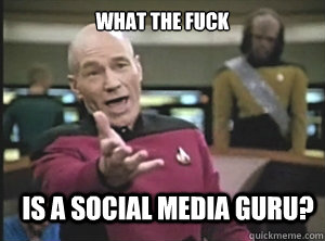 what the fuck is a social media guru?  Annoyed Picard
