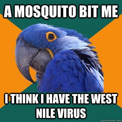 A mosquito bit me   I think I have the West Nile Virus   Paranoid Parrot