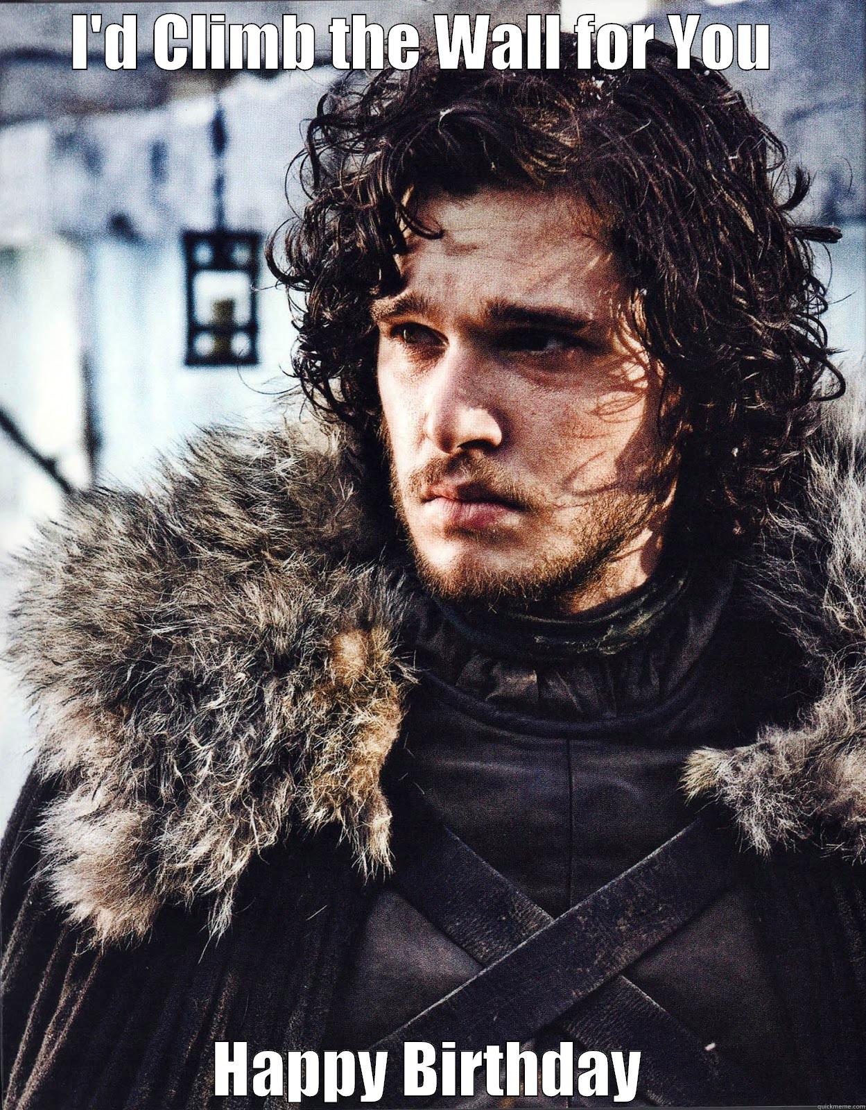 Suave Jon Snow - I'D CLIMB THE WALL FOR YOU  HAPPY BIRTHDAY Misc