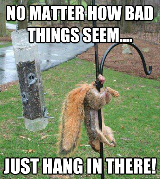 no matter how bad things seem.... just hang in there!  