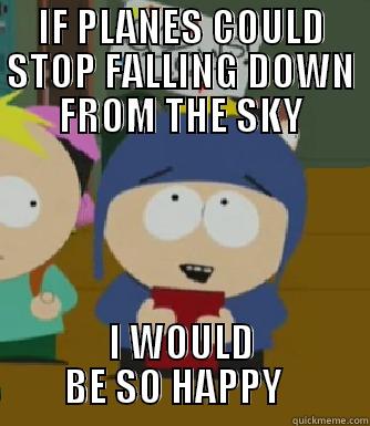 IF PLANES COULD STOP FALLING DOWN FROM THE SKY I WOULD BE SO HAPPY   Craig - I would be so happy