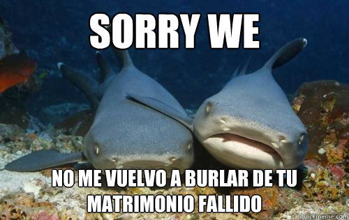 sorry we no me vuelvo a burlar de tu matrimonio fallido  Compassionate Shark Friend