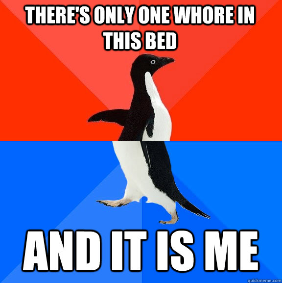 There's only one whore in this bed and it is me  Socially Awesome Awkward Penguin