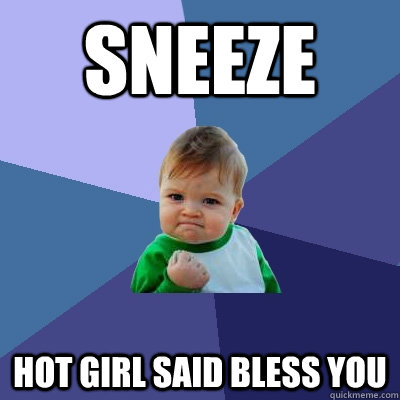 sneeze hot girl said bless you  Success Kid