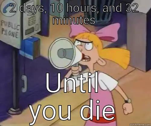 2 DAYS, 10 HOURS, AND 32 MINUTES UNTIL YOU DIE Misc